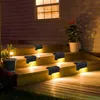 Solar Deck Lights LED Stair Step Fence Path Lamp Outdoor IP55 Waterproof Wall Light for Balcony Pathway Fences Garden Walkway a44