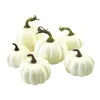 6 Pieces Halloween Decoration Pumpkins White Artificial Mini Foam Autumn Simulation Vegetables Props Party Table Fireplace Decor Y0829