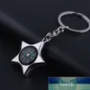 Silver Color Pentagram Compass Keychain multifunction key chains personality key cover Ring