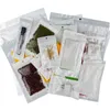 White Self Seal Reclosable Zipper Bag Plastic Packaging Bags Smell Proof Coffee Tea Food Pouch with Hang Hole