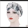 Beanie / Chapéus Chapéus Chapéus, Luvas Moda Aessórios Drop entrega 2021 Bohemia Imprimir Lenço de Turbante Muçulmano Para As Mulheres Islâmica Inner Hijab Caps AR