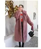 winter female models imitation rabbit fur loose lapels thick warm large size women's plush jacket Covered Button 210416