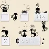 Lovely Cat Light Switch Wall Stickers för barn Rum PVC DIY Home Decoration Cartoon Animals Wall Stickers