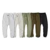 Autumn Winter USA Europe 7th Leather Logo Pocket Pants Byxor Casual Men Women Cement White String joggar Sweatpants251p