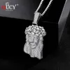 GUCY Big Jesus Necklace & Pendant With Tennis Chain Gold Color Iced Out Cubic Zircon Men's Hip Hop Jewelry Gift X0707