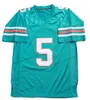 Nave dagli Stati Uniti Ray Finkle # 5 Ace Ventura Football Jersey Pet Detective Movie Maglie da uomo tutte cucite verdi di alta qualità