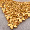 Dubai guld smycken sätter afrikanska brud bröllop gåvor för kvinnor saudiarabiska halsband armband örhängen ring set collares smycken 1012 t2