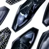 Kare resmi erkek siyah ayak parmağı iş derbisi düzler inek deri beyler iş ayakkabıları 141