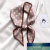 Espanha Marca de luxo bolinhas mancha lenço de seda mulheres macio xales fino e envoltórios de escritório senhora faixa de cabelo fita hijab 100 * 10 cm