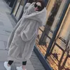 Oversized Winter Fur Coat Kvinnor Parka Lång Varm Jacka Coats Hoodies Lossa Outwear Casaco Feminino