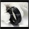 Band Fashion Men Roestvrij stalen sieraden Tungsten Ring Mens Black Sier Trendy Party Metal Rings 1V360