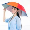 Czapki na zewnątrz Ochrona Ochrona przeciwsłoneczna wędrówki przeciw deszcz składanie nakrycia głowy Parasol Parasol Portable Podróż osobisty ręce za darmo biwakowanie wędkowania
