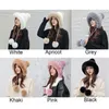 Beanie/Skull Caps Women's Faux Fur Knitted Bobble Beanie Hat Pom Ball Cashmere Skiing Cap Furry Delm22