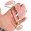 Ansiktsvårdsenheter Skönhetsmassagesalong Behöver Jade Roller Massager Pink Crystal Set Hearthaped Scraping Board 2st 10 uppsättningar per LOT2354432