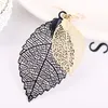 colorful 6pairs 18K Gold Silver Plated charm leaves leaf Dangle Set Simple Long Bar Double metal Twist Wave Threader Drop Earrings For Women Fashion ear ring