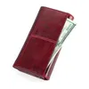 財布 BOnamie 本革女性ジッパーポケット高品質クラッチロング牛革財布 RFID ファッション女性財布