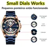 Big Diver Men Watches Brand Luxury Curren Gold Watch Men Waterproof Chronograph Golden Male Wristwatch Relogio Masculino 210527