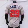 1995 World Series Jersey Vintage Bobby Cox Javy Lopez Chipper Jones David Justice John Smoltz Tom Glavine John Rocker Maddux Blanc Gris Taille S-3XL