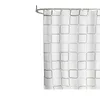 Moderne douchegordijnhaak meeldauwdicht thuis gebruikte waterdichte polyester vierkante patrooncurtains voor badkamer douche 210609