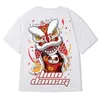 T-shirts Hommes Style chinois Lucky imprimé à manches courtes T-shirts Summer Hip Hop Casual Coton Tops Tees Streetwear Caricatures
