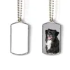Sublimação Metal Pet Nome Tag Único-Side DIY Dog Identity Crachá de identidade personalizada Colar de fotos personalizado