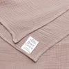 Muslin الطفل البطانيات 100٪ القطن العضوي الشاش المزدوج قماط لينة بطانية ل الوليد الرضع 120x120 سنتيمتر بلون بلون