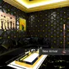 Bakgrundsbilder Luxury 3D Geometric Black Wallpaper KTV Room Modern Bar Night Club Dekorativ vattentät PVC -väggpapper P107