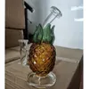 Cam Su Bongs Gökkuşağı nargile ananas cam boru kafa dab teçhizatlar geri dönüştürücü duman yağı 14mm banger ile