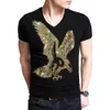 Англия стиль модно футболка с коротким рукавом футболка орел дизайн нижние футболки печать летние мужские моды твердые MyDBSH 210721