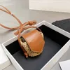 2021 Mini Straw Woven Girls Crossbody Bag Shoulder Bags Genuine Leather Strap Cover Snaps Coin Purse Earphone Wallet