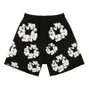 2022 Casual Summer Europe USA Flower Puff Print Shorts Femmes Hommes High Street Oversize String Pantalon de poche Pantalon de jogging court Sw210t