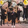 Parti Dekorasyon 12 inç Mezuniyet Balonları Gül Altın Lateks Balon Konfeti Ballon 2021 Kutlama Grad Malzemeleri