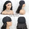 Perucas sintéticas Long Headband Headband Wig Resistente ao calor Mulheres pretas / loiras / vermelhas para as mulheres Uso diário