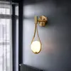 LED Nordic Glazen Bol Wandlamp Moderne Woonkamer Messing Lamp Mode Eenvoudige Nachtkastje Gangpad Gang Trap