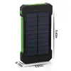 2021 20000mAh Solar Power Bank Evidenzia LED 2A Uscita Caricabatterie portatile per telefono cellulare e lampada da campeggio per la ricarica esterna