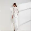 Women's Runway Dresses O Neck Long Sleeves Embroidery Lace Patchwork Ruffles Asymmetrical Split Elegant Maxi Party Evening Prom