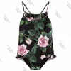 Fashion Flowers Swimwear Hipster High Quality Girl's Designer One-pieces Swimsuits Outdoor Kids Luxury Fabric Children Wear P228f