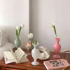 Home Decor Glass Vase Nordic Decoration Modern Room Terrarium Flower Pot Desktop Creative Hydroponic Color 211215