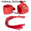 sex toy masseur Massage Accessoires exotiques Réglables en cuir PU Menottes en peluche Menottes à la cheville Fouet Ensembles de bondage BDSM Jouets sexuels pour couples TH6C