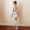 Söt lolita anime underkläder tecknad katt cosplay kostymer sovkläder japanska kawaii sexig underkläder set kanin bh panty bikini x0626