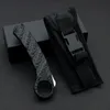 New High Quality Automatic Tactical Claw Knife D2 Black Oxide + Wire Drawing (Two-tone) Tanto Point Blade Zn-al alloy Handle Karambit With Nylon Sheath