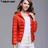 Ladies Winter Warm Coat Woman Light 90% White Duck Down Jackets Women Hooded Parka Female Jackets Windproof ourwear 210519