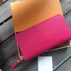 Empreinte skórzana długie portfele Tassel Zipply Moneta 6. Kolory różowy pomarańczowy fushia czerwony niebieski niebieski moda Billfold kwiat nadruk264k