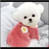 アパレル用品ホームガーデンドロップデリバリー2021ペットの冬の暖かいかわいい花犬の服の子犬の子犬のための子犬の服高級チワワのパグ