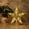 Decorazioni natalizie Albero a forma di stella Topper lampeggiante a LED illuminato alimentato a batteria per la decorazione domestica di Natale Navidad Kerst Year