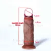 18 5cm Simulation Dildo Realistic Sliding Foreskin G spot Clitoris Stimulate Penis Soft Silicone Huge Dick Sex Toys for Women206w9346862