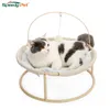 Partihandel katt vagga katt bädd mjuk plysch katt hängmatta avtagbar husdjursäng med dingling boll för katter liten säng soffa 210713
