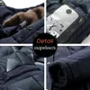 Men Winter Outdoor Long Waterproof Thick Warm Fleece Parkas Jacket Coat Men Classic Casual Brand Pockets Hat Parka Men 211023