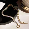 Kreativitet geometrisk kristallhalsband för kvinnors toppdesigner lyxiga smycken halskedjor inlagd högkvalitativ AAA Zirkonchokers Y041083460