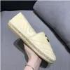 New Luxury Brand Design Goat Leather Woman Espadrilles Classical High Quality Slip On Loafers Comfortable Flat Fisherman Shoes mkjl002